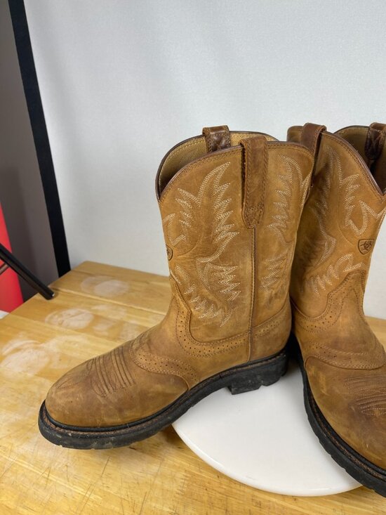 Ariat Workhog Steel Toe Cowboy Work Boots Men’s 8.5 EE Brown Pull On main image 4